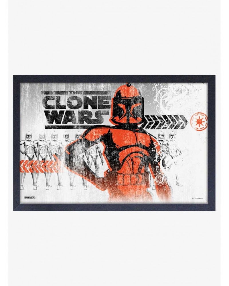 Star Wars The Clone Wars Grunge Framed Wood Wall Art $10.71 Merchandises