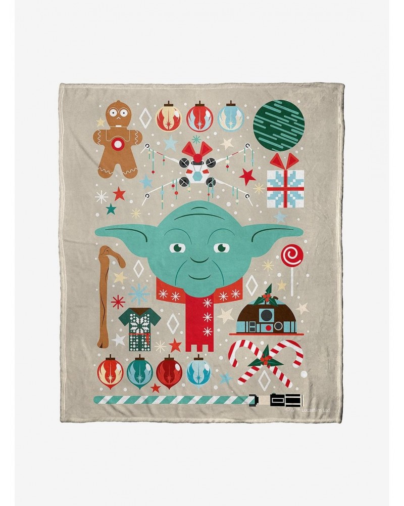 Star Wars Yoda Xmas Throw Blanket $28.75 Blankets