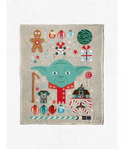 Star Wars Yoda Xmas Throw Blanket $28.75 Blankets