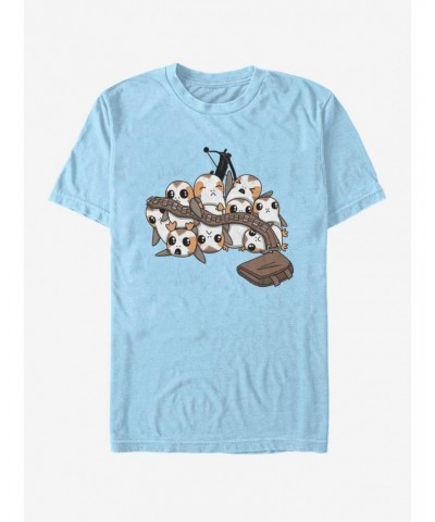 Star Wars Porg Pile and Chewbacca Accessories T-Shirt $7.30 T-Shirts