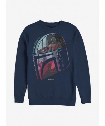 Star Wars The Mandalorian Helmet Explanation Crew Sweatshirt $9.74 Sweatshirts