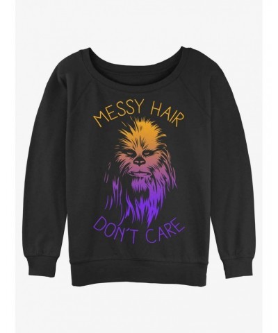 Star Wars Chewie Messy Hair Girls Slouchy Sweatshirt $13.28 Sweatshirts