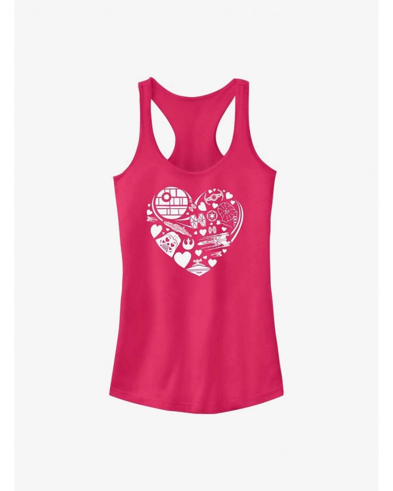 Star Wars Heart Ships Icons Girls Tank $9.76 Tanks