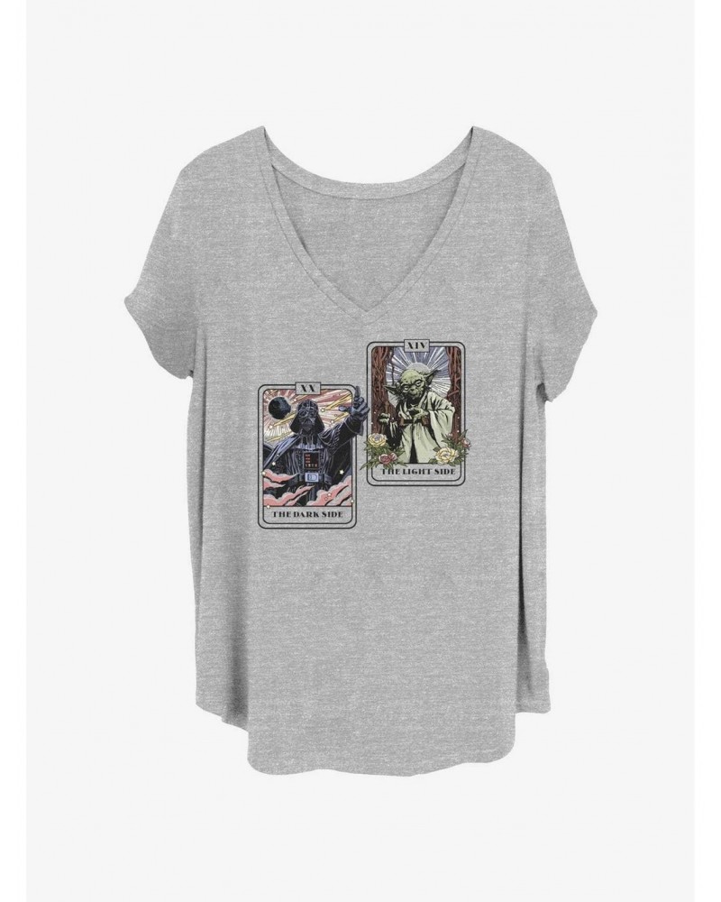 Star Wars The Dark and Light Side Tarot Cards Cards Girls T-Shirt Plus Size $11.33 T-Shirts