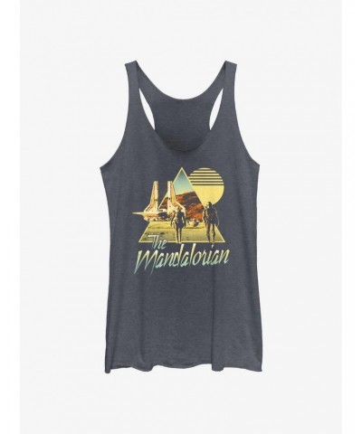 Star Wars The Mandalorian Bo-Katan & Din Djarin Sunset Nevarro Landing Girls Tank $6.84 T-Shirts