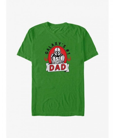 Star Wars The Mandalorian Father's Day Galaxy's Number One Dad T-Shirt $5.75 T-Shirts