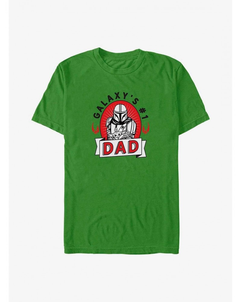 Star Wars The Mandalorian Father's Day Galaxy's Number One Dad T-Shirt $5.75 T-Shirts