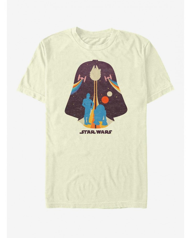 Star Wars Colorful Minimal Outline T-Shirt $4.97 T-Shirts