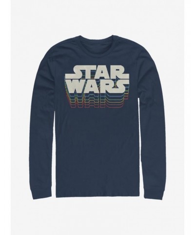 Star Wars Retro Gradient Logo Long-Sleeve T-Shirt $10.79 T-Shirts