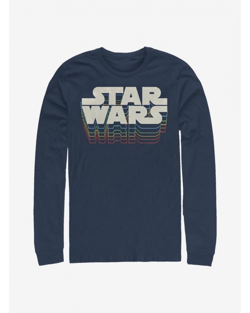 Star Wars Retro Gradient Logo Long-Sleeve T-Shirt $10.79 T-Shirts