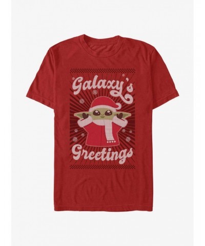 Star Wars The Mandalorian Grogu Galaxy's Greetings T-Shirt $5.59 T-Shirts