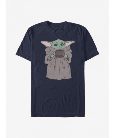 Star Wars The Mandalorian The Child Tea Drinker T-Shirt $5.28 T-Shirts