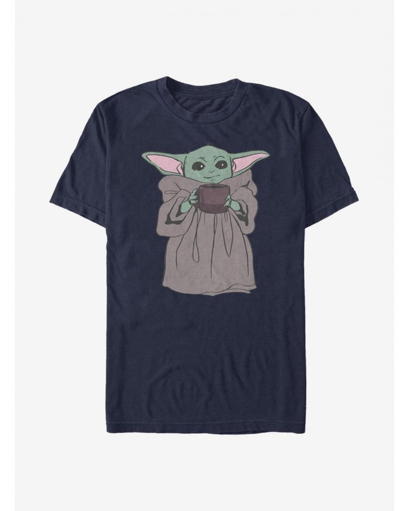 Star Wars The Mandalorian The Child Tea Drinker T-Shirt $5.28 T-Shirts