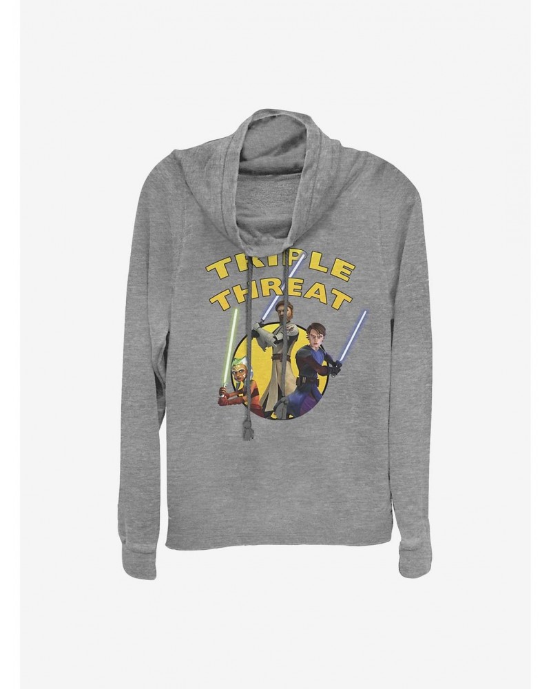 Star Wars: The Clone Wars Triple Threat Cowlneck Long-Sleeve Girls Top $15.80 Tops