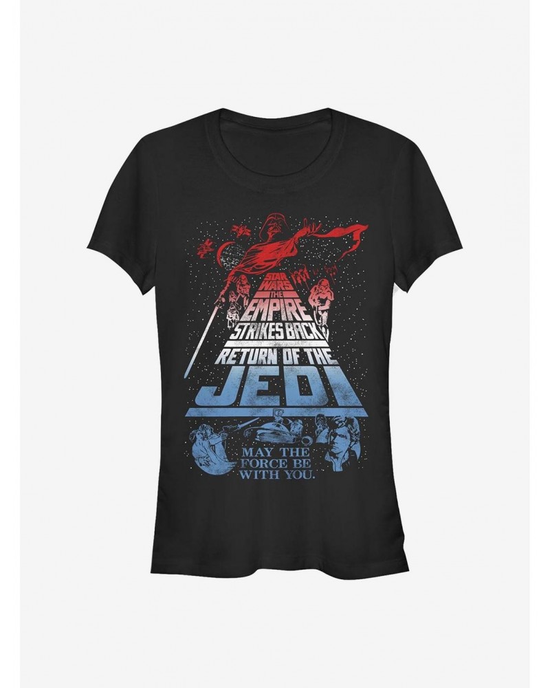 Star Wars Jedi Red White And Blue Title Girls T-Shirt $5.18 T-Shirts