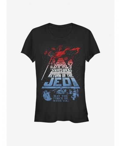 Star Wars Jedi Red White And Blue Title Girls T-Shirt $5.18 T-Shirts