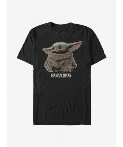 Star Wars The Mandalorian The Child Outlined T-Shirt $6.06 T-Shirts