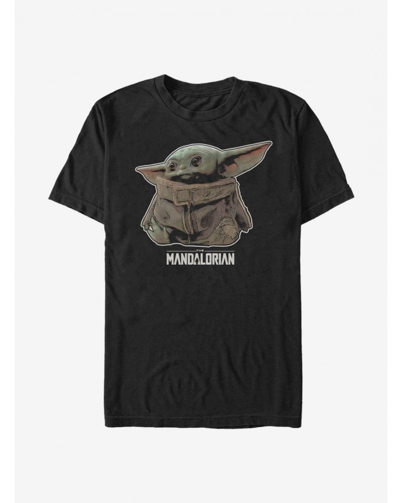 Star Wars The Mandalorian The Child Outlined T-Shirt $6.06 T-Shirts