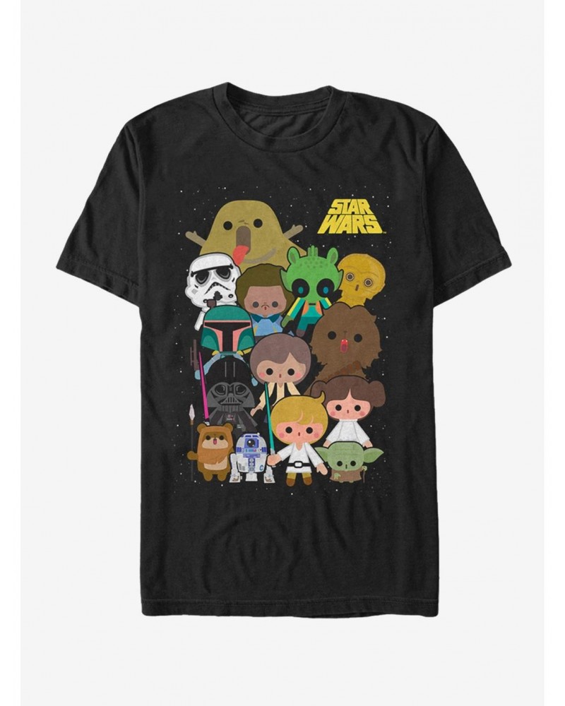 Star Wars Cute Cartoon Character Group T-Shirt $5.44 T-Shirts