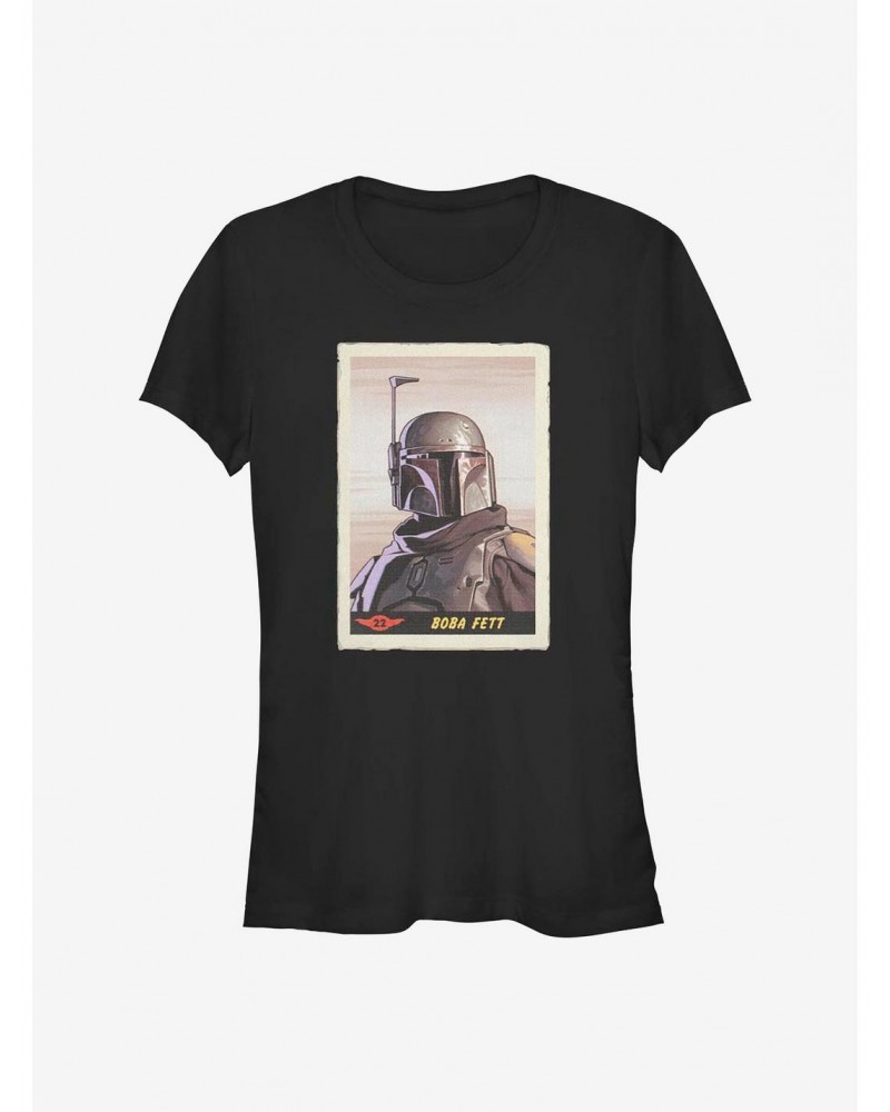 Star Wars The Mandalorian Boba Fett Card Girls T-Shirt $6.47 T-Shirts