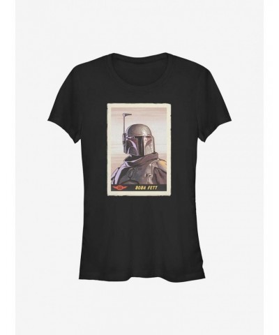 Star Wars The Mandalorian Boba Fett Card Girls T-Shirt $6.47 T-Shirts