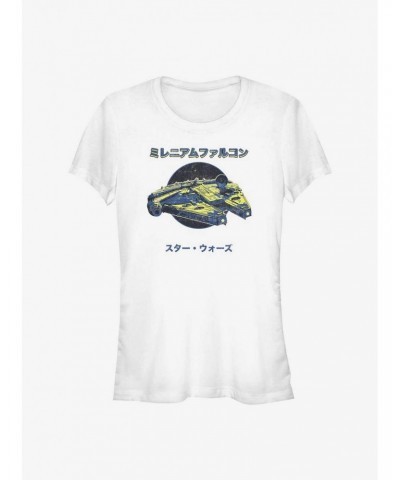 Star Wars Millennium Falcon in Japanese Girls T-Shirt $6.96 T-Shirts