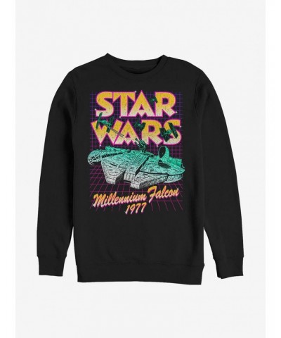 Star Wars Grid Millennium Falcon 1977 Crew Sweatshirt $12.99 Sweatshirts