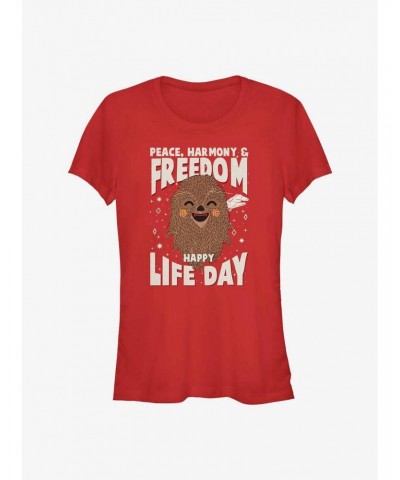 Star Wars Chewie Happy Life Day Girls T-Shirt $5.66 T-Shirts