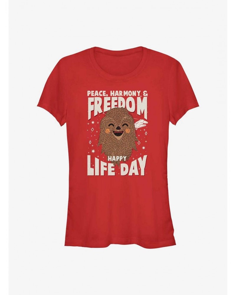 Star Wars Chewie Happy Life Day Girls T-Shirt $5.66 T-Shirts