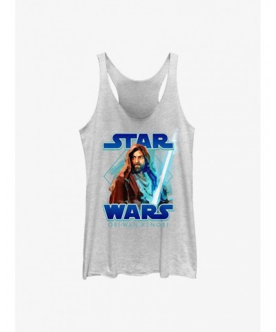 Star Wars Obi-Wan Painterly With Logo Girls Raw Edge Tank $9.95 Tanks