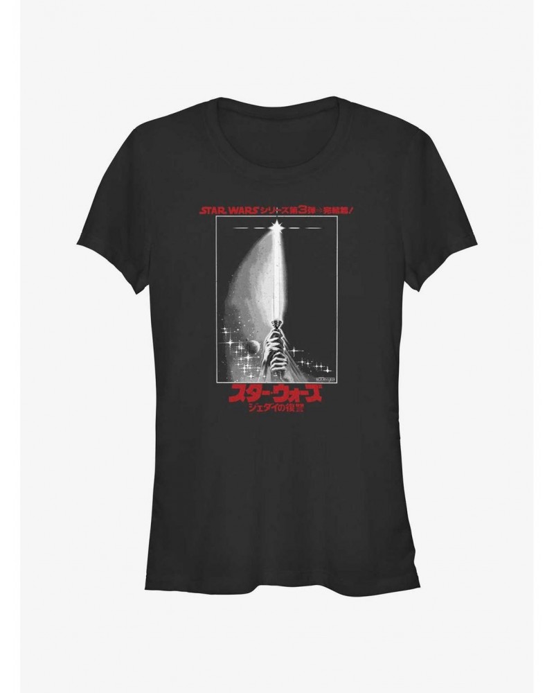 Star Wars Return of the Jedi 40th Anniversary Lightsaber Poster Girls T-Shirt $5.99 T-Shirts