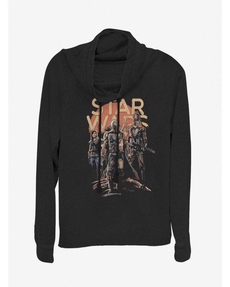 Star Wars The Mandalorian A Few Credits More Cowl Neck Long-Sleeve Girls Top $17.24 Tops