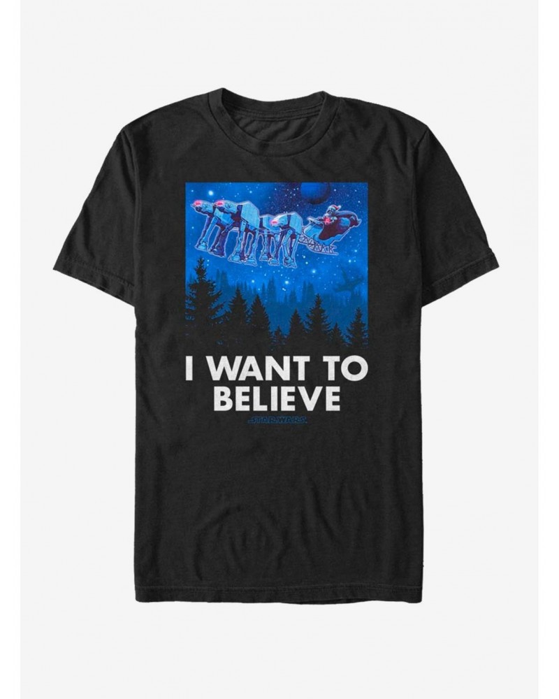 Star Wars Believe AT-AT Reindeer Vader Sleigh T-Shirt $6.21 T-Shirts