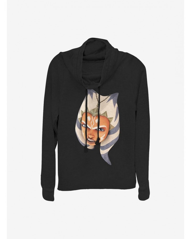 Star Wars: The Clone Wars Ahsoka Face Cowlneck Long-Sleeve Girls Top $14.01 Tops