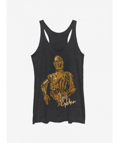 Star Wars Episode IX The Rise Of Skywalker C-3PO Stay Golden Girls Tank $9.12 Tanks