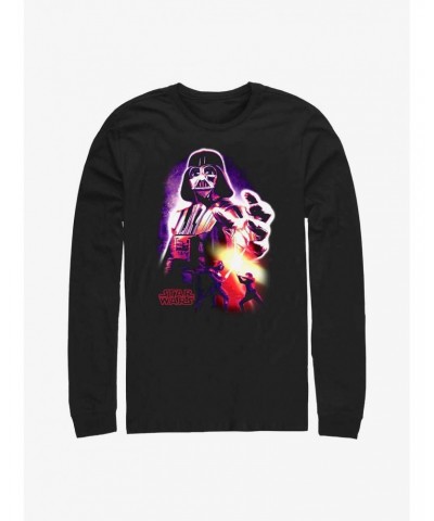 Star Wars Neon Vader Long-Sleeve T-Shirt $12.37 T-Shirts