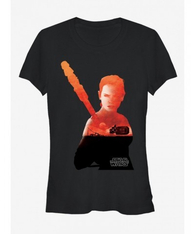 Star Wars Rey Speeder Silhouette Girls T-Shirt $7.28 T-Shirts