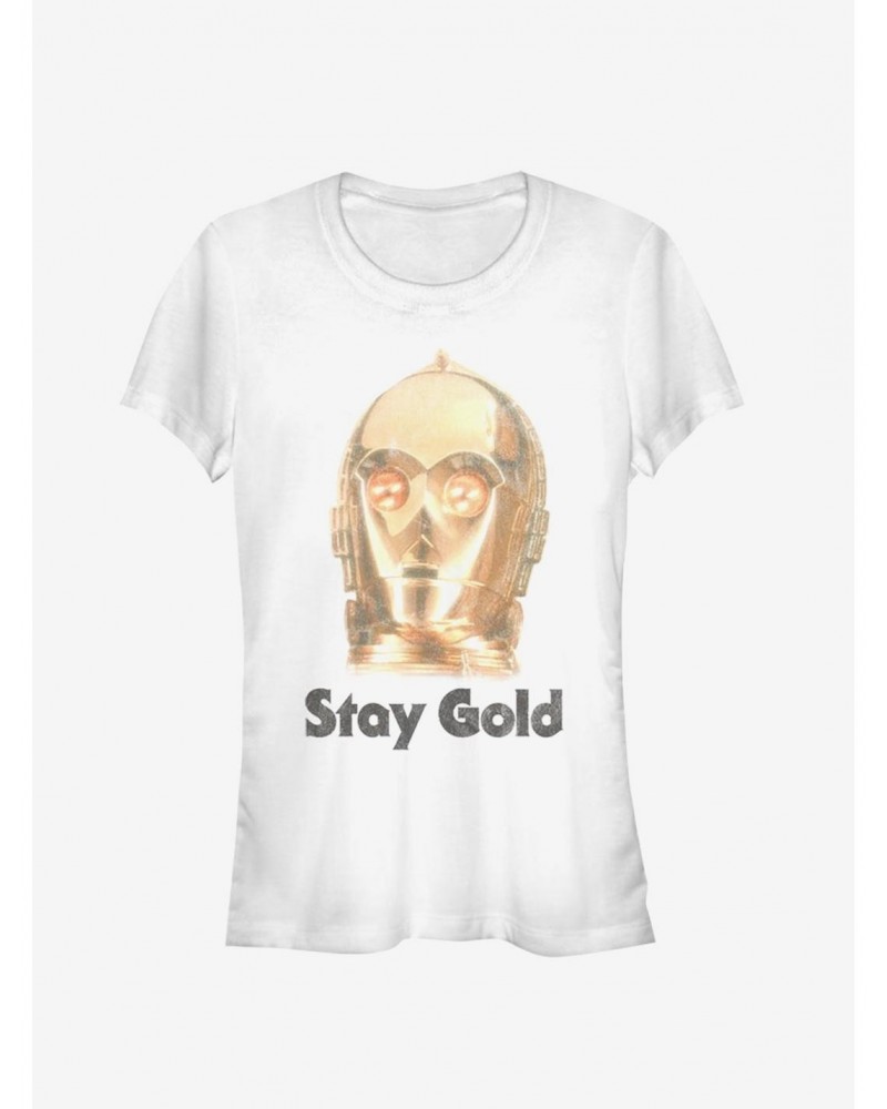 Star Wars Episode IX The Rise Of Skywalker Stay Gold Girls T-Shirt $6.47 T-Shirts