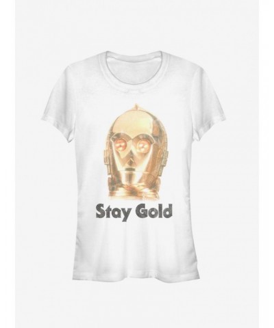 Star Wars Episode IX The Rise Of Skywalker Stay Gold Girls T-Shirt $6.47 T-Shirts