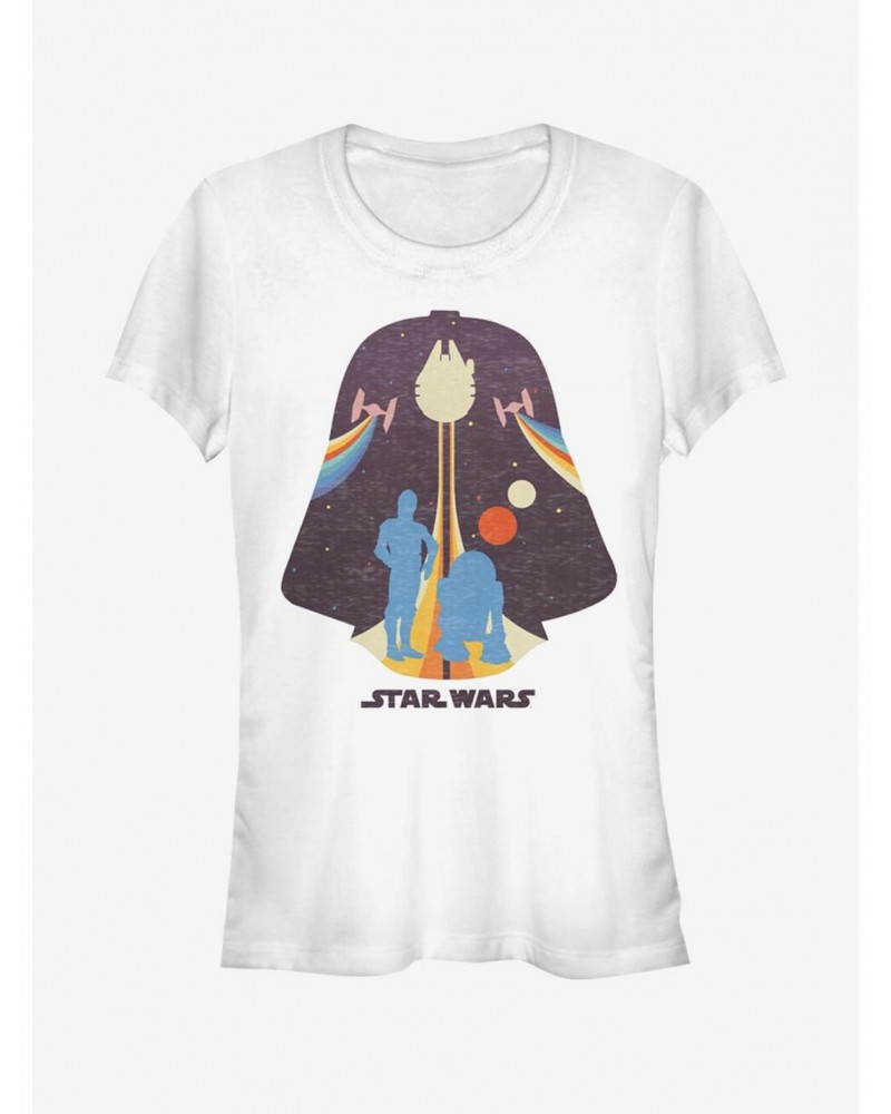 Star Wars Colorful Minimal Outline Girls T-Shirt $7.44 T-Shirts