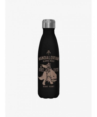 Star Wars The Mandalorian Blurrg Rider Black Stainless Steel Water Bottle $8.76 Water Bottles