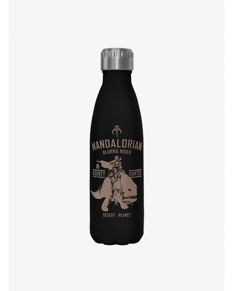 Star Wars The Mandalorian Blurrg Rider Black Stainless Steel Water Bottle $8.76 Water Bottles