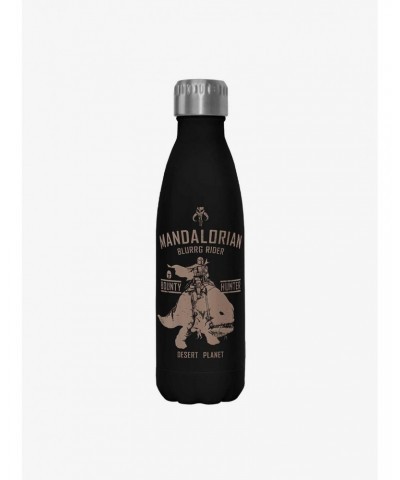 Star Wars The Mandalorian Blurrg Rider Black Stainless Steel Water Bottle $8.76 Water Bottles