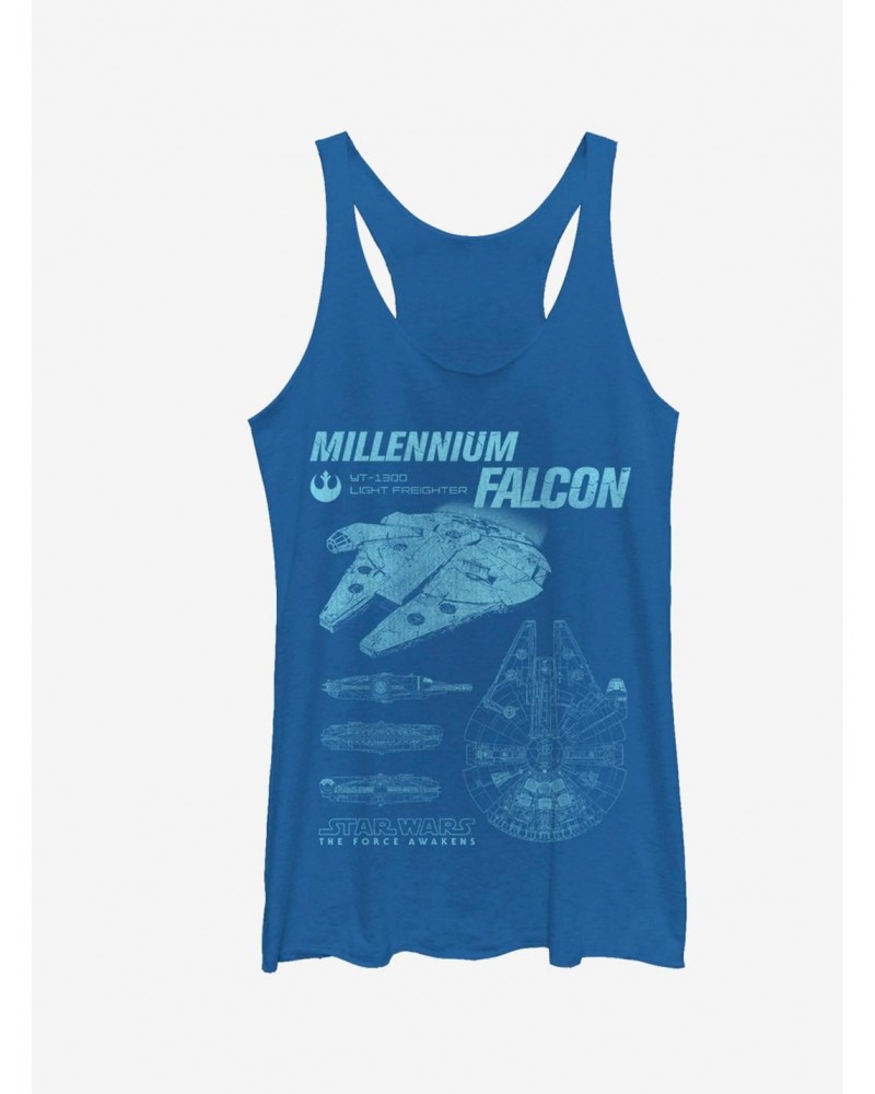 Star Wars Episode VII Millennium Falcon Blueprints Girls Tanks $9.53 Tanks