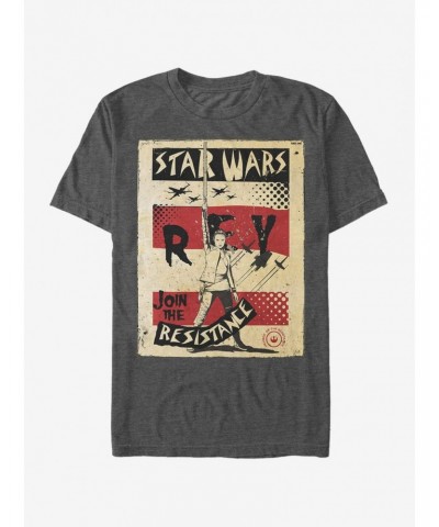 Star Wars Rey Join Resistance Poster T-Shirt $7.14 T-Shirts