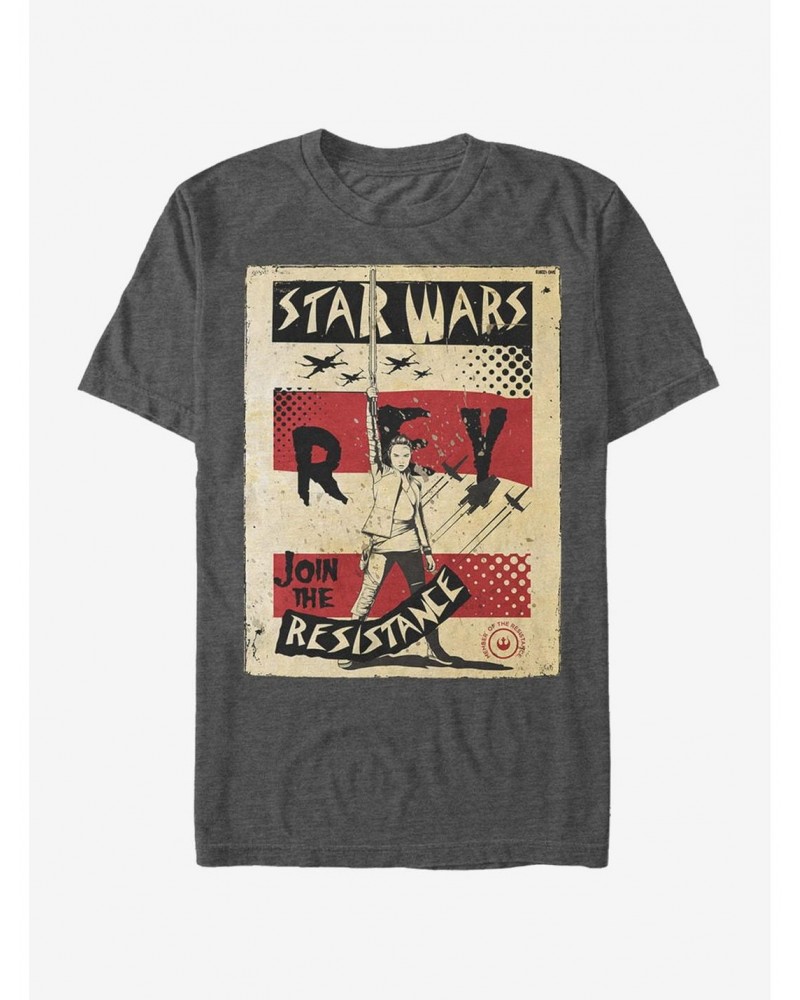 Star Wars Rey Join Resistance Poster T-Shirt $7.14 T-Shirts