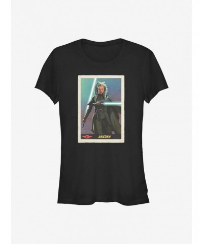 Star Wars The Mandalorian Ahsoka Card Girls T-Shirt $6.15 T-Shirts