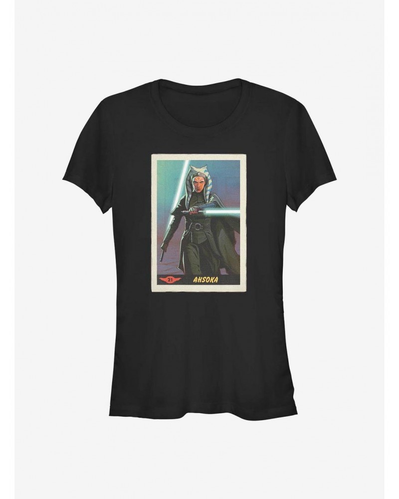 Star Wars The Mandalorian Ahsoka Card Girls T-Shirt $6.15 T-Shirts