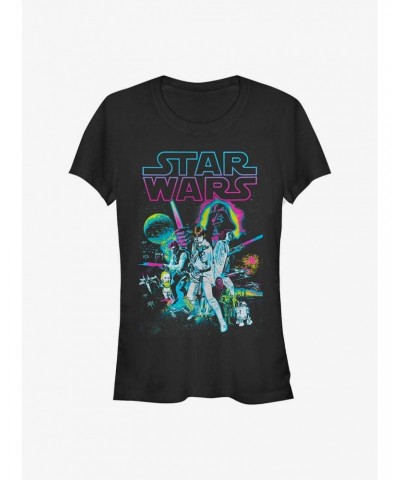 Star Wars Neon Hope Girls T-Shirt $7.44 T-Shirts