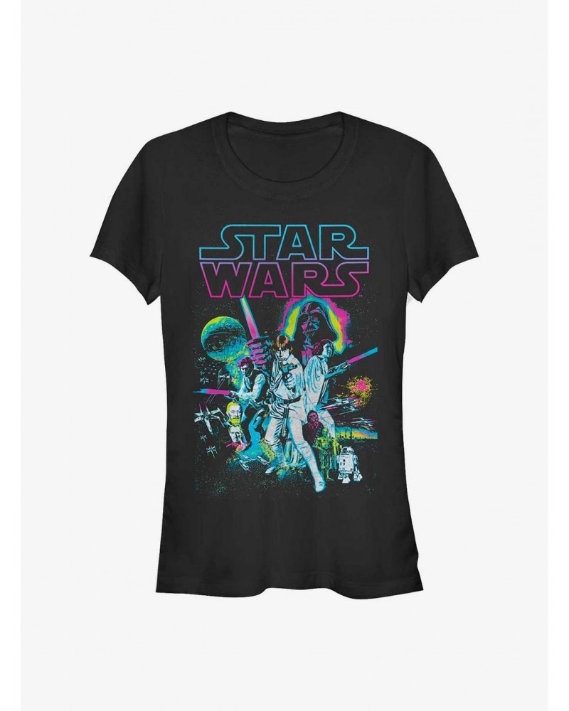 Star Wars Neon Hope Girls T-Shirt $7.44 T-Shirts